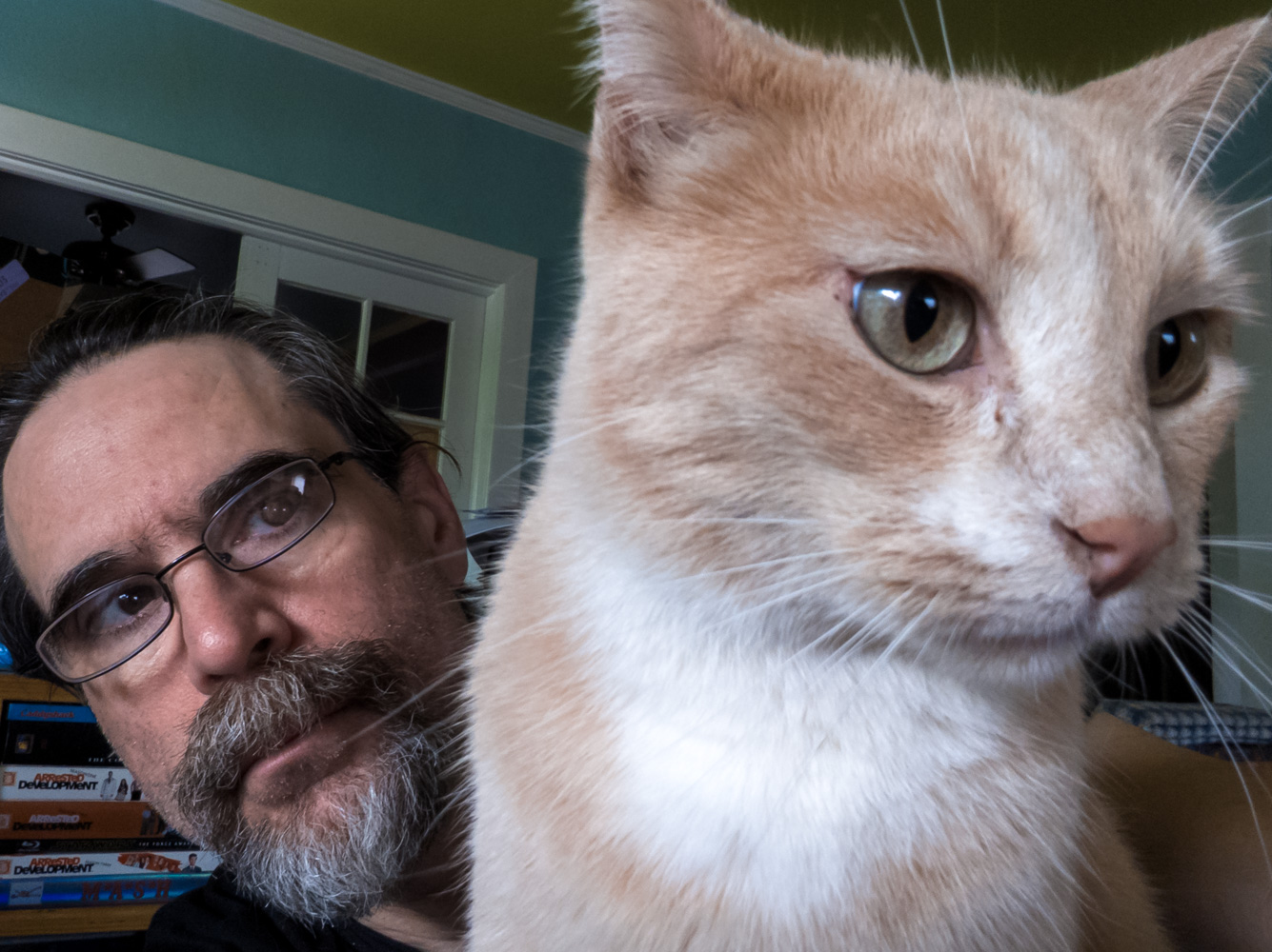 James Fryer with cat