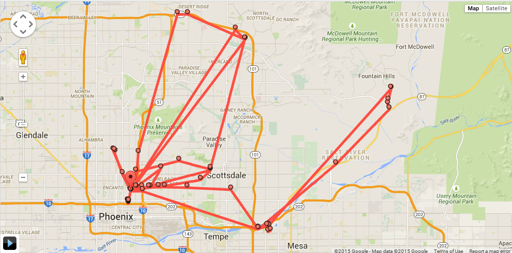 Google Map of places I've been